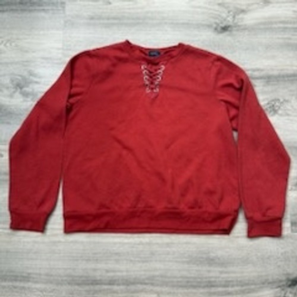 Daytrip Youth Red Long Sleeve Lace Up Crew Neck Sweatshirt‎